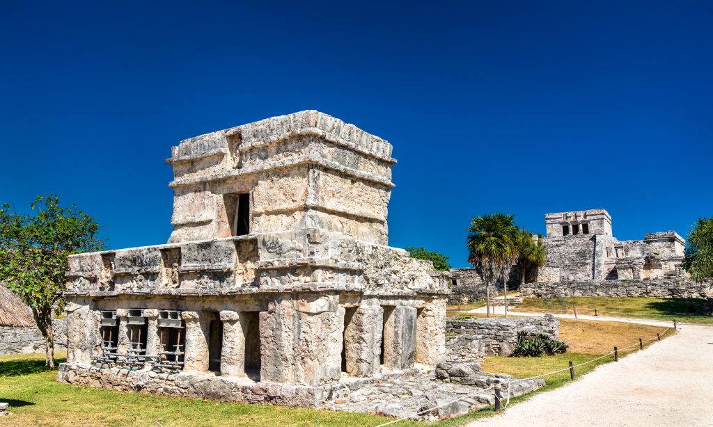 Ancient Mayan ruins at Tulum in the Quintana Roo State of Mexico