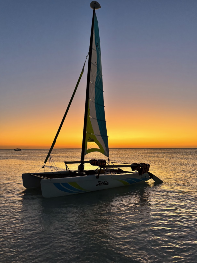 catamaran atardecer